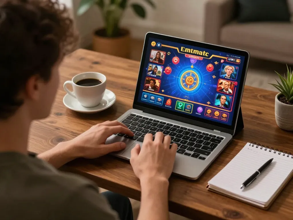Engaging in online gameplay at home, experiencing 68gamebaivn with a tablet and strategy notes.