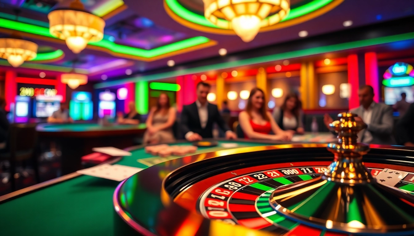 Experience the thrill of Non gamstop casino Uk with vibrant gaming tables and players enjoying their time.