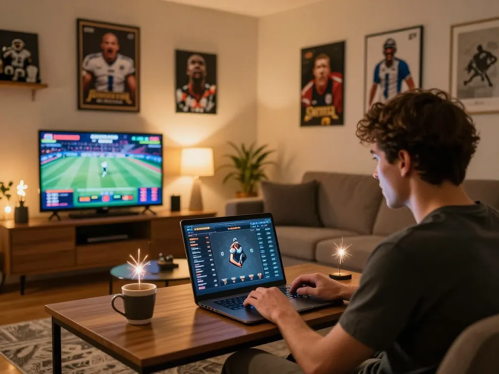 siti non AAMS utente impegnato nelle scommesse sportive online a casa