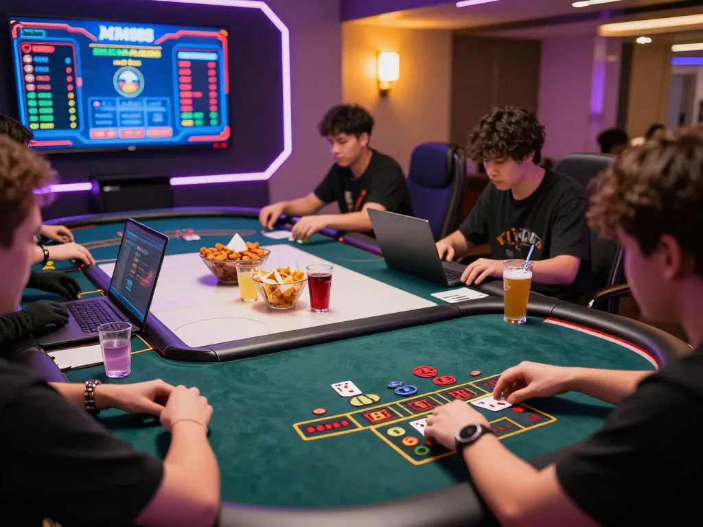 Players enjoying an engaging MM88 online blackjack game with vibrant atmosphere and strategic bets