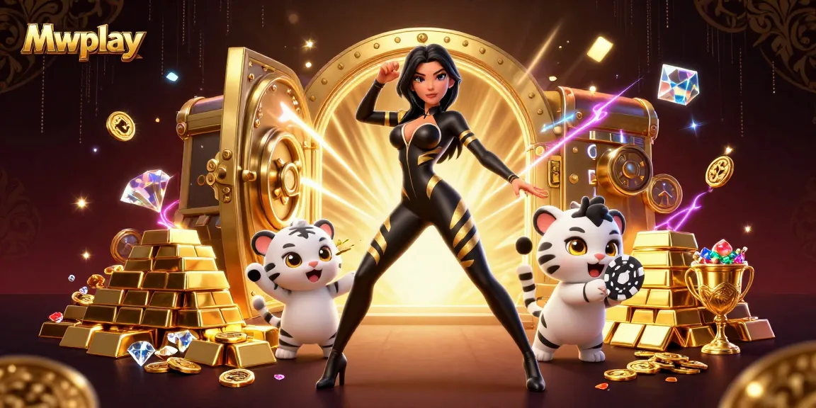 Experience thrilling gameplay with Mwplay's stunning casino games illustrated in a vibrant scene.