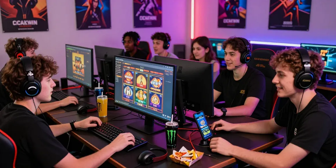 CICAKWIN gamers strategizing together in a cozy gaming room, illuminated by screens and LEDs.