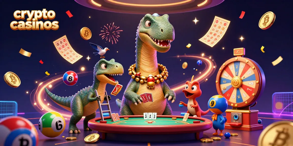 Jouez aux crypto casinos avec un brontosaurus et un raptor au poker dans un univers vibrant.