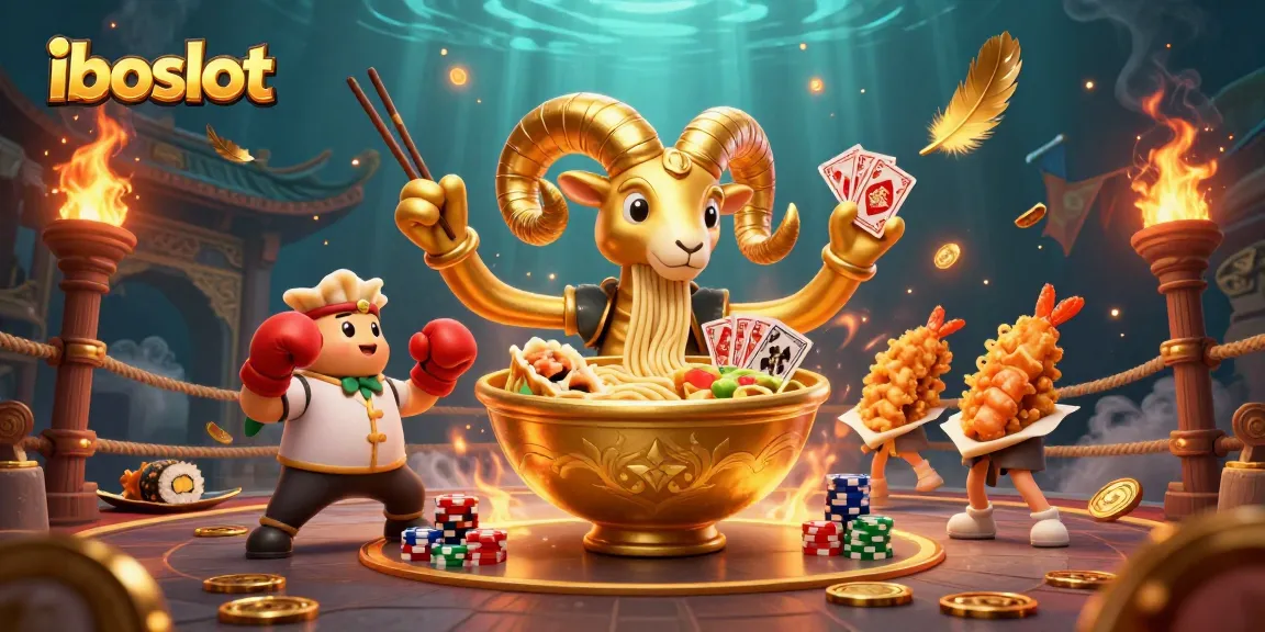 Experience the thrill of iboslot with a vibrant 3D illustration showcasing exciting gaming elements.