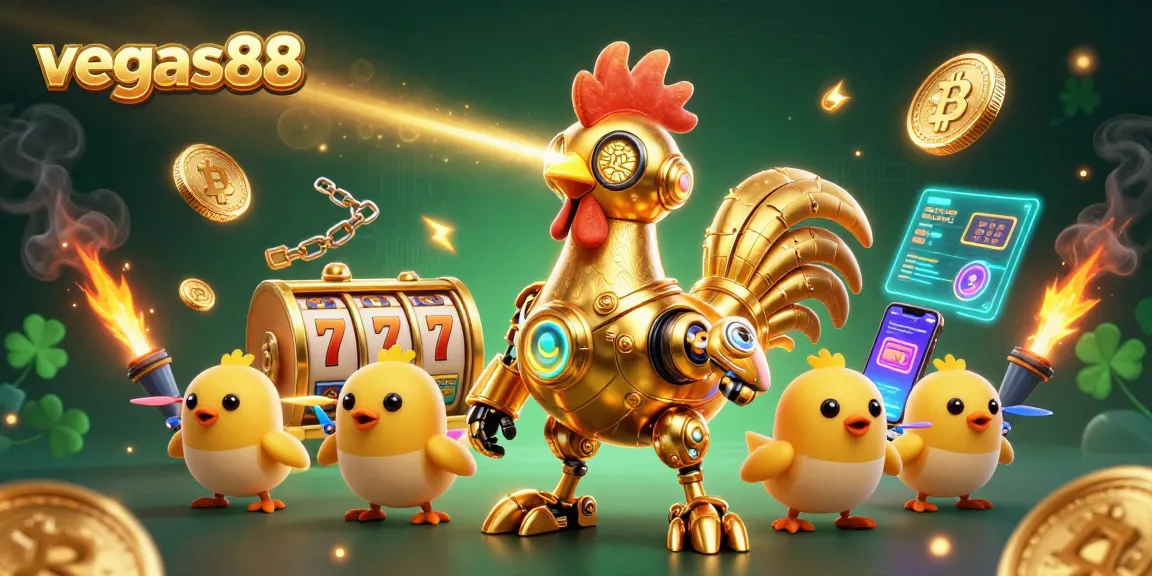 Menangkan jackpot di vegas88 dengan robot ayam emas dan simbol slot menawan lainnya.