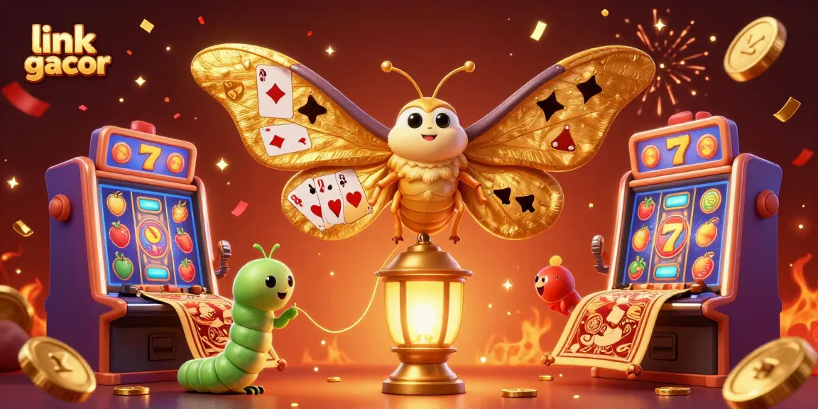Spin to win with dynamic slot machines and link gacor branding in an enchanting casino scene.