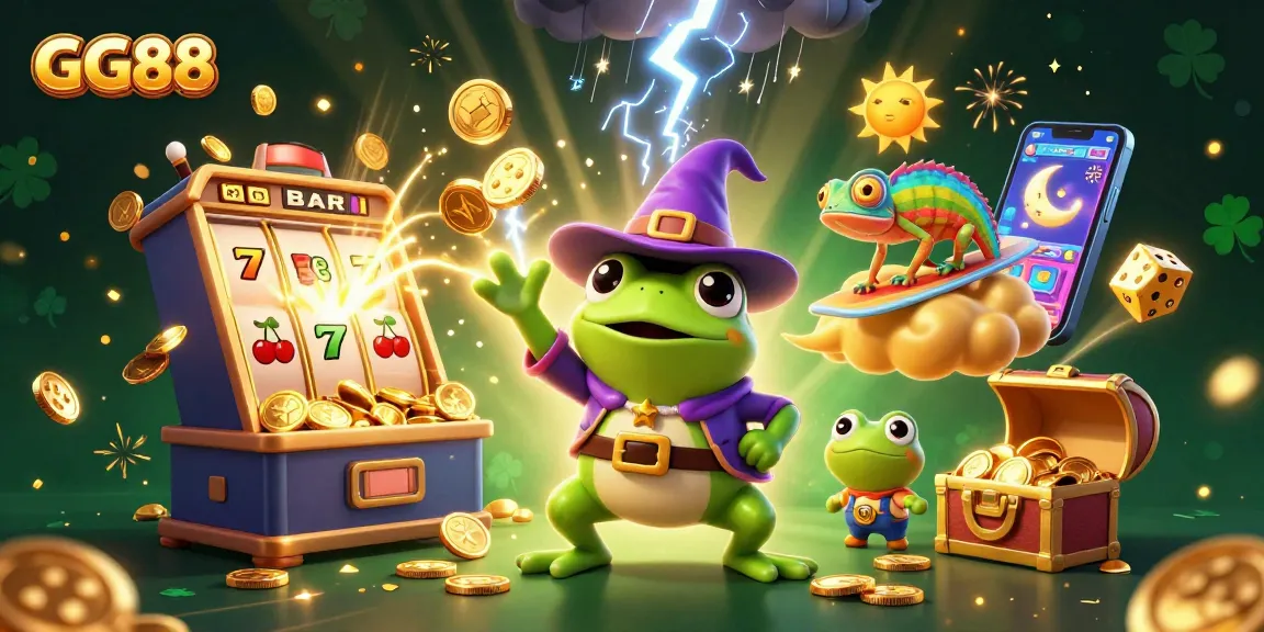 Experience the excitement of GG88 slots with colorful images of jackpots and lucky symbols.