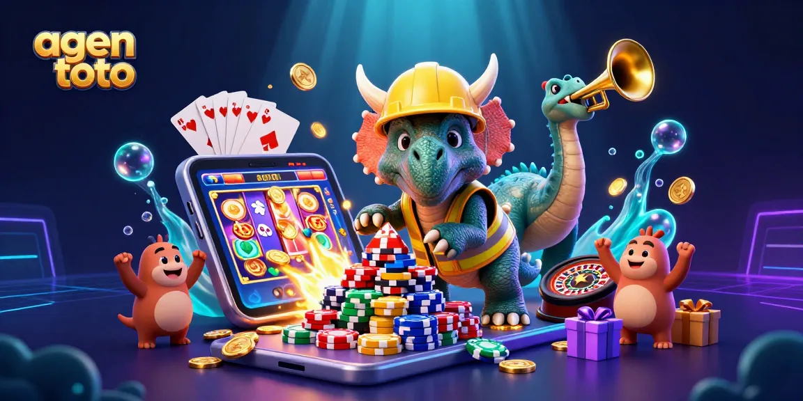 Experience the excitement of agen toto with this vibrant 3D casino illustration exhibiting winning moments and joyful celebration.