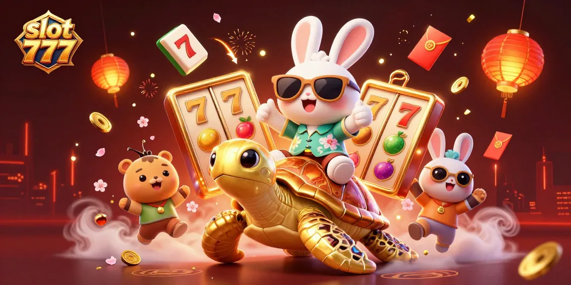 Putaran slot 777 yang menguntungkan dalam ilustrasi kasino yang ceria dan penuh warna.