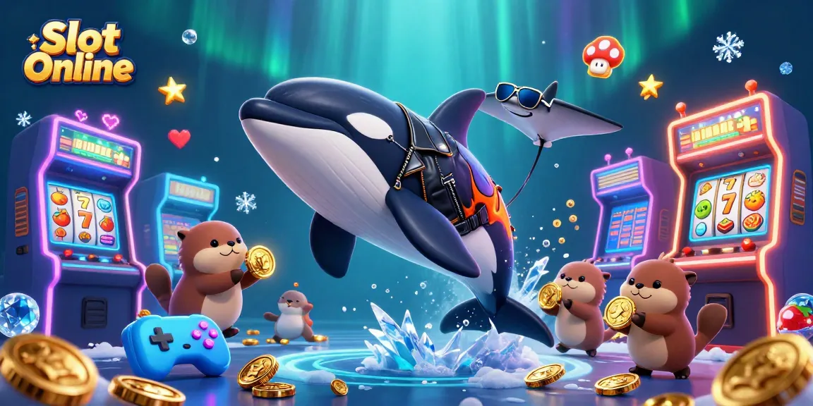 Engage in thrilling Slot Online action with an orca, stingray, and otters celebrating in a colorful 3D casino scene.