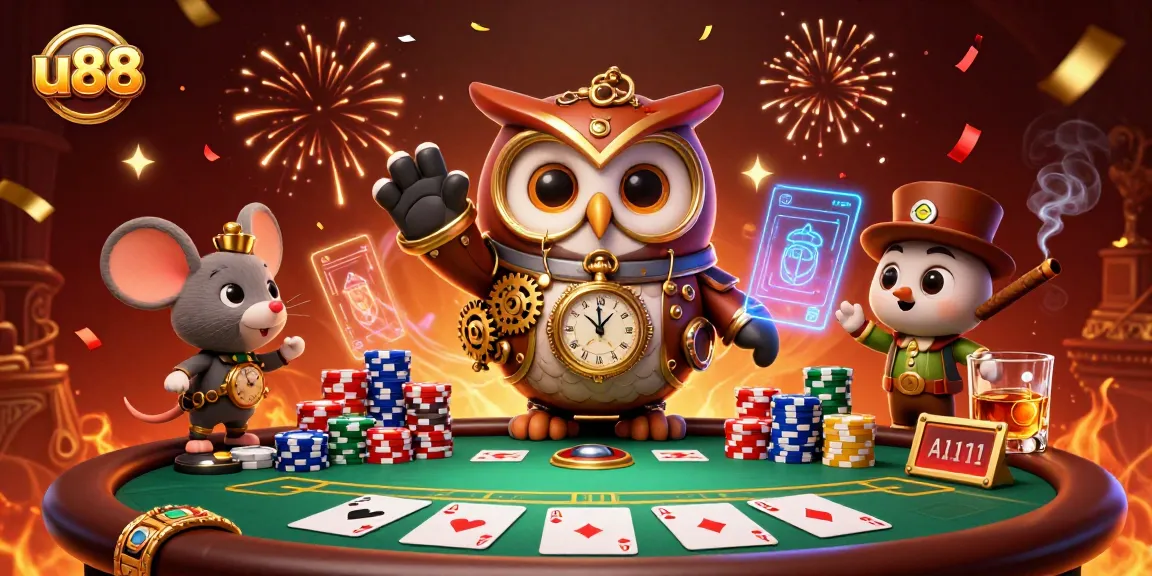 Experience thrilling bets with u88 in a vibrant casino scene featuring steampunk elements.