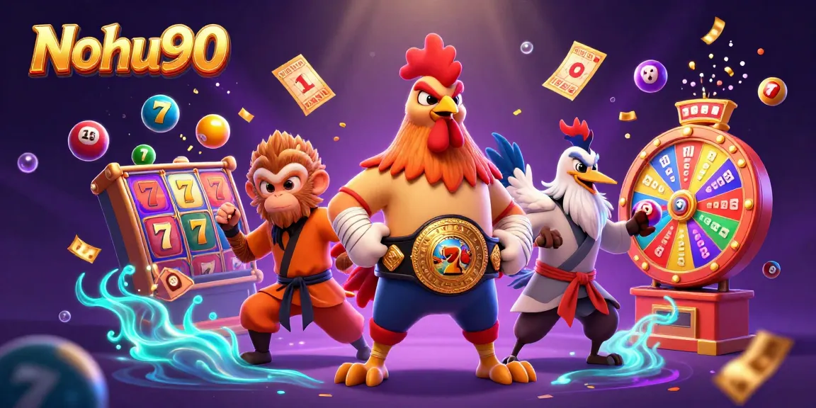 Nohu90 offers an action-packed gaming scene with vibrant characters and dynamic gaming elements.