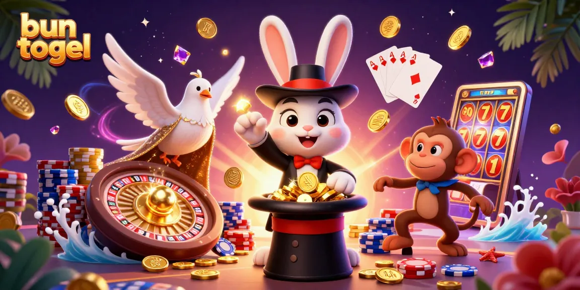Engage in bun togel excitement with a festive 3D casino scene featuring magical characters and vibrant game elements.