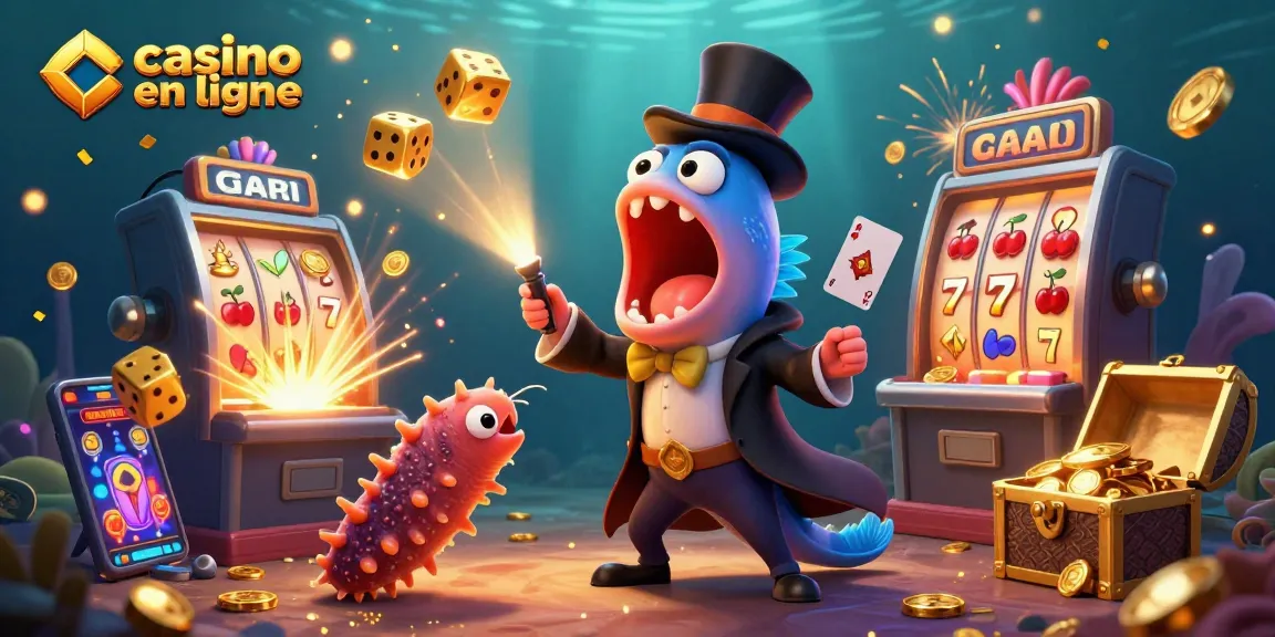 Jeux captivants de casino en ligne avec un poisson-lanterne et un poisson-lampe sous l'eau.