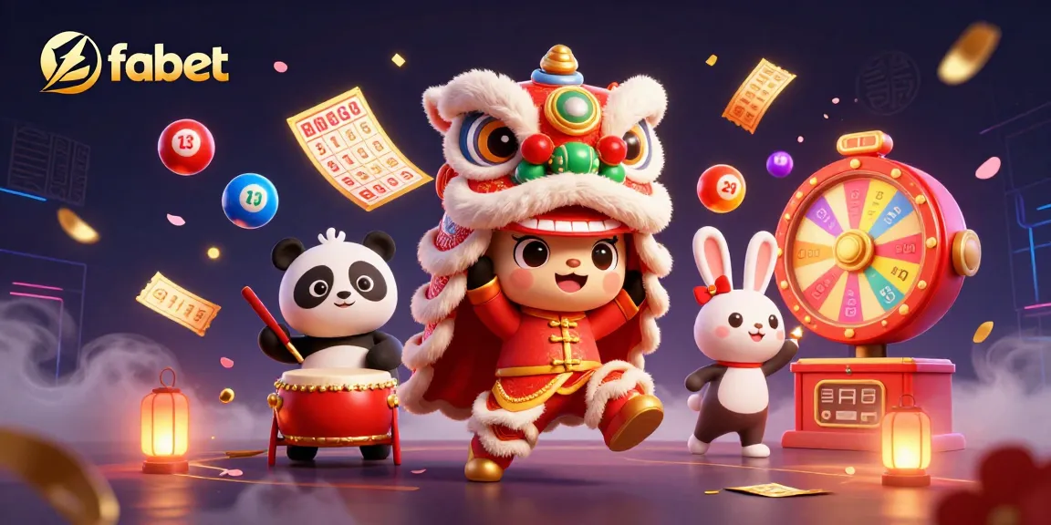 Experience the thrill of fabet with a lively Chinese New Year themed casino illustration.