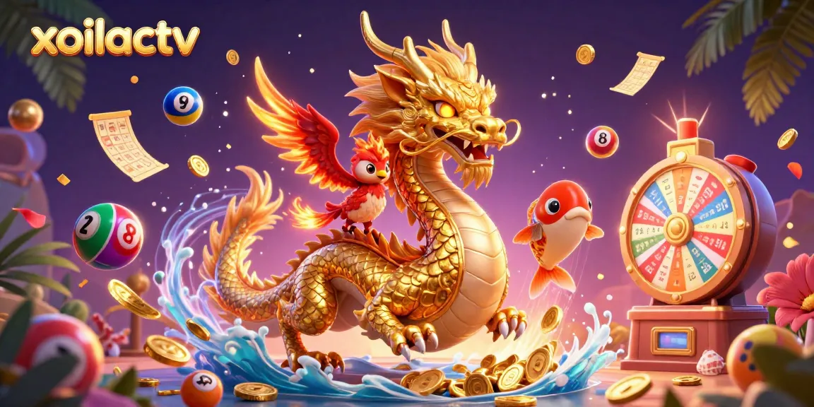 Xoilactv brings thrilling gambling action with a golden dragon and vibrant game elements.