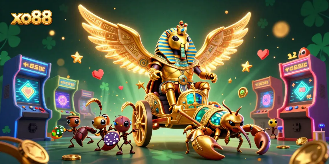 Experience thrilling games at xo88 with vibrant 3D characters and casino-themed elements.
