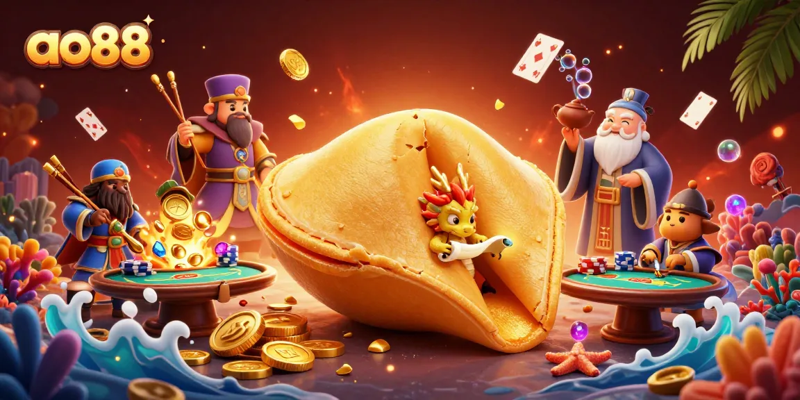 Engage with ao88's casino excitement through a vibrant illustration of fortune, luck, and gaming.