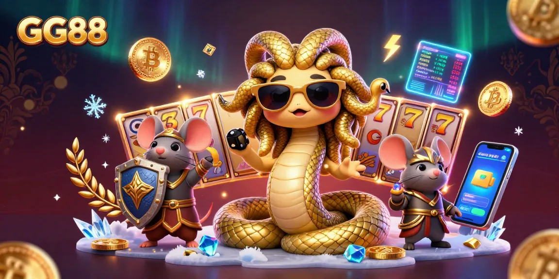 Experience GG88's thrilling slot action with iconic characters in a dynamic 3D casino scene.