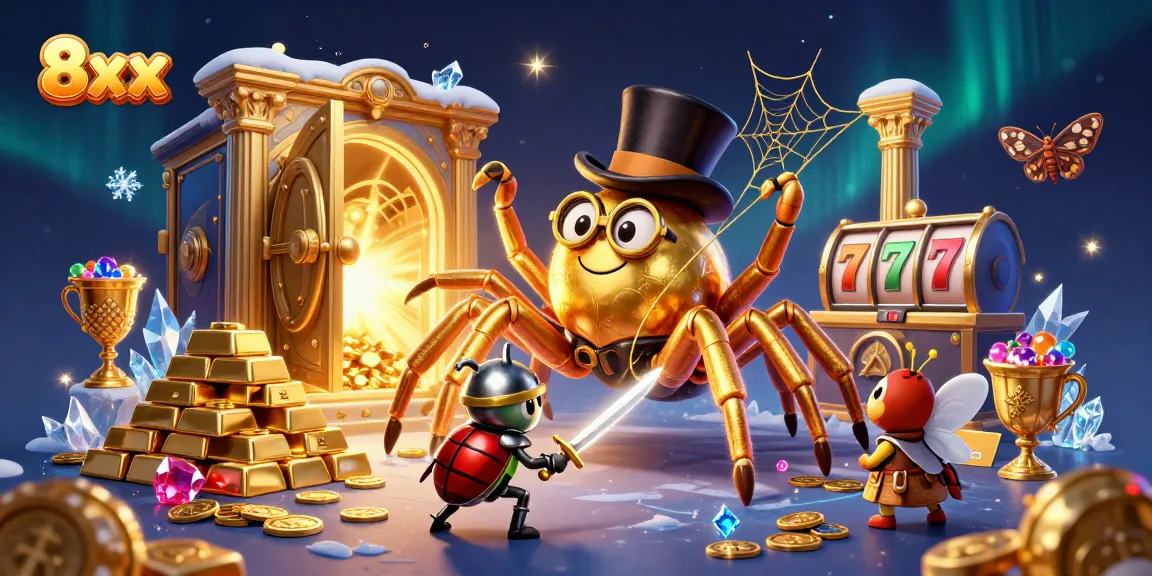 Engage with 8xx's thrilling casino adventures featuring a golden tarantula and a beetle knight.