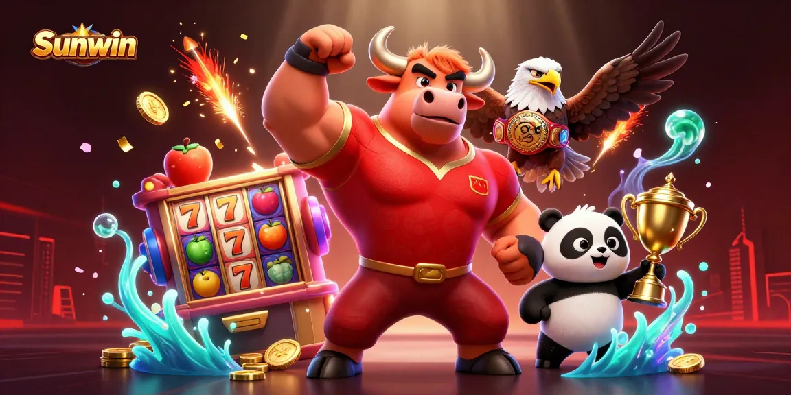 Experience the thrill of winning with Sunwin's vibrant casino scene featuring dynamic characters.