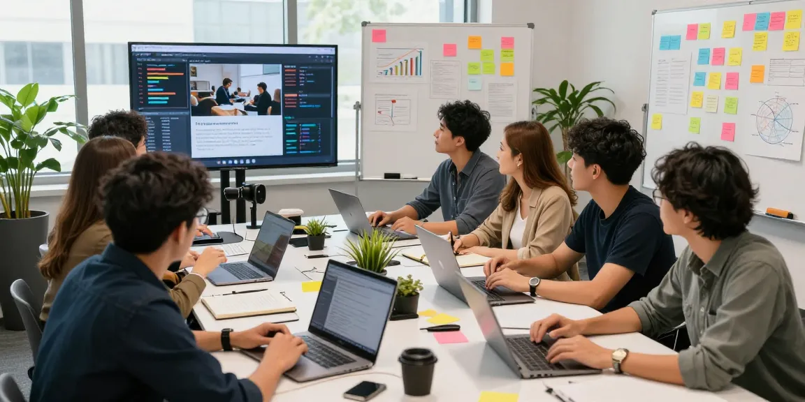 Team collaborating in a media source workshop, showcasing creativity and analytics.
