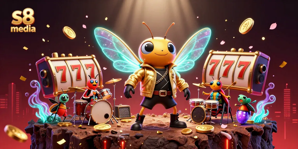 Engage in exciting gameplay at s8 media with animated characters celebrating casino wins amidst vibrant visuals.