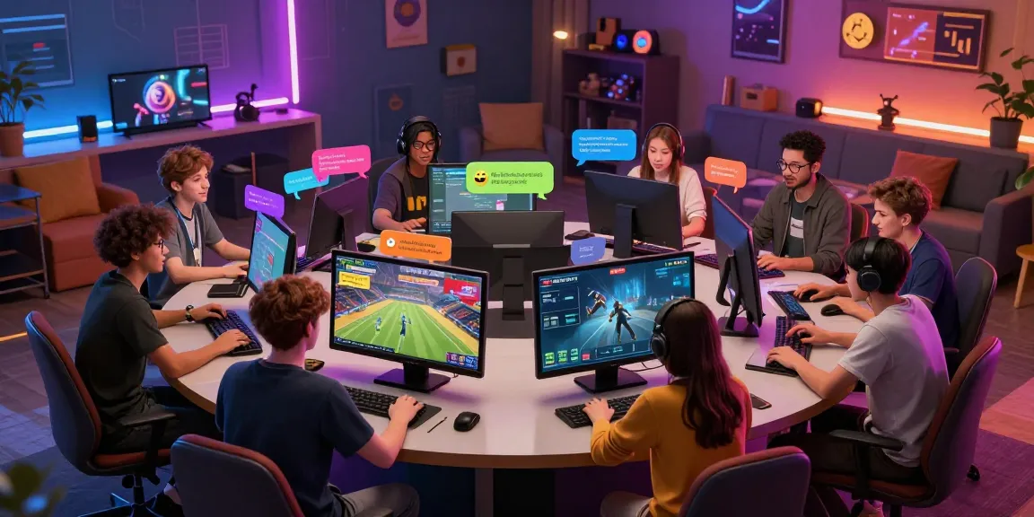 Engaging gaming community scene on discordtree.com showcasing diverse avatars interacting in vibrant virtual environment.