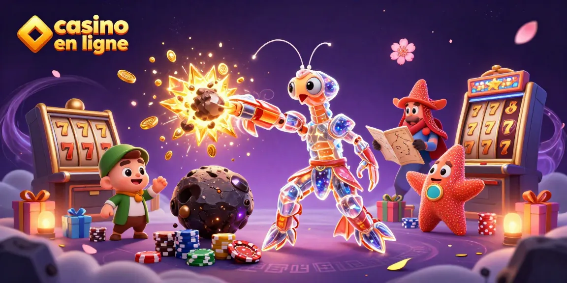 Attirez l'attention sur les jeux de casino en ligne avec des personnages animés et des éléments ludiques.