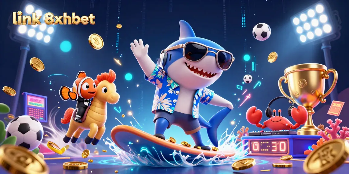 Engage with thrilling action at link 8xbet where a shark and friends celebrate big wins with dynamic sports elements.