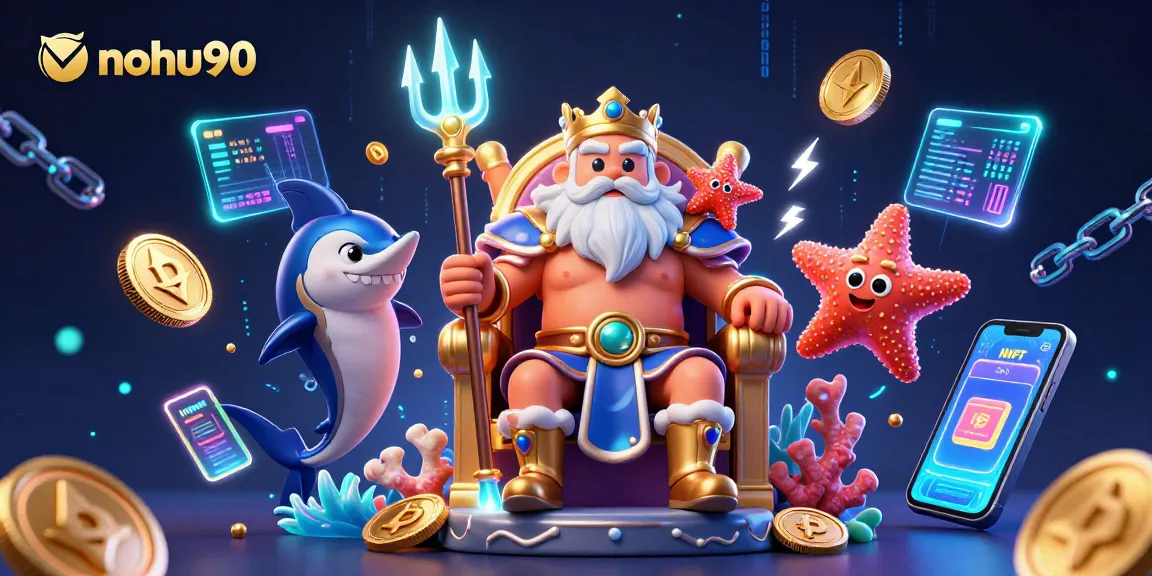 Experience thrilling gameplay at nohu90 with vibrant 3D casino art featuring Neptune and treasures.