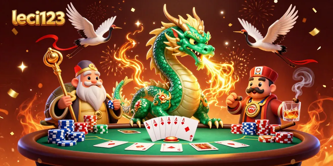Experience thrilling poker action with leci123 featuring a jade dragon, wise turtle sage, and lucky cranes.