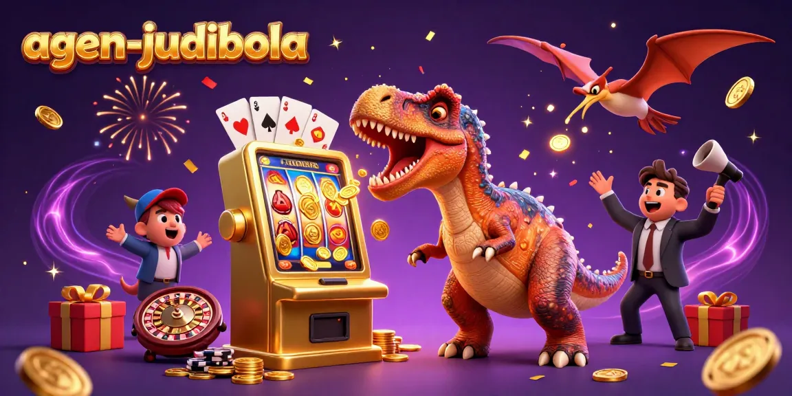 Experience the thrill of agen-judibola as a pachycephalosaurus wins jackpots from a golden slot machine.
