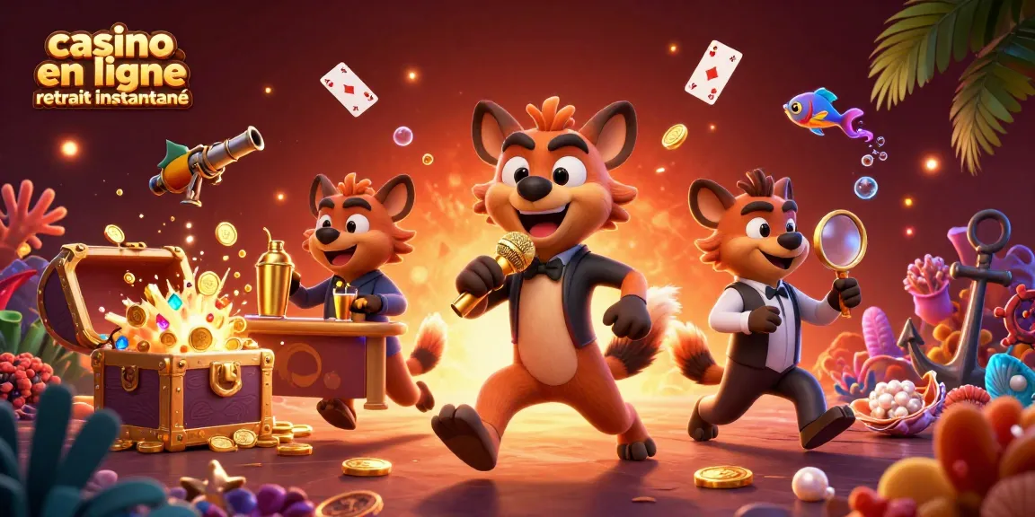 Casino en ligne retrait instantané : hyènes animées en club de casino, offrant une expérience de jeu unique.