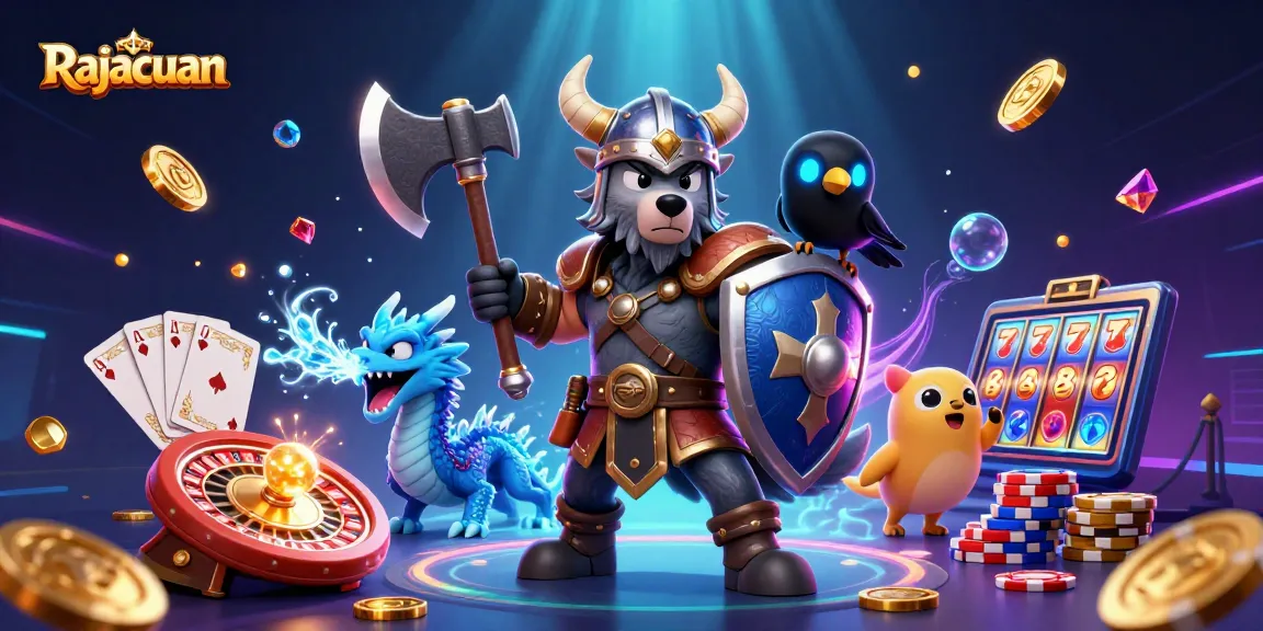 Rajacuan menghadirkan ilustrasi menarik dengan Viking, naga, dan burung gagak di kasino.