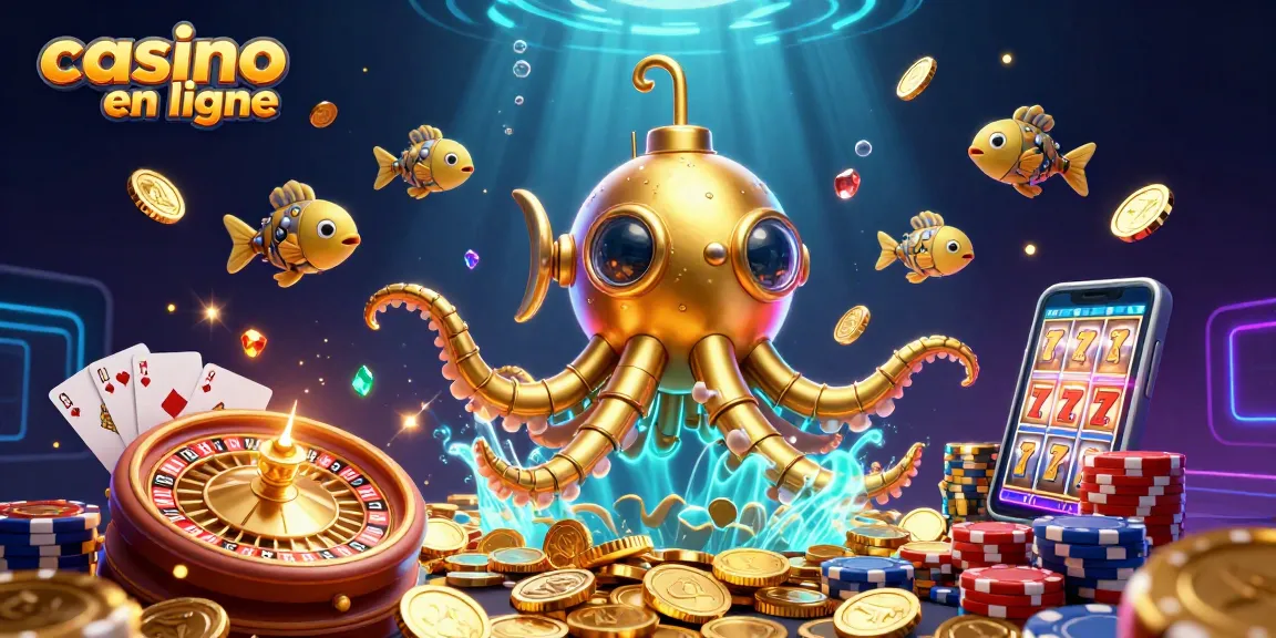 Jouez aux meilleures machines à sous et aux jeux de casino en ligne avec un kraken sous-marin 3D