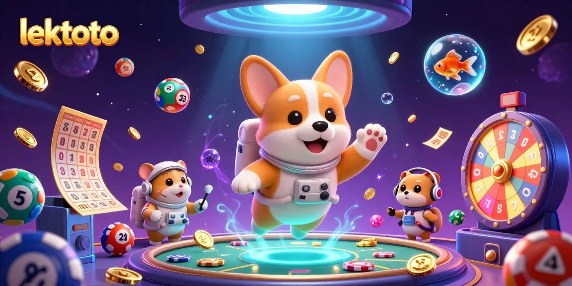 Lektoto brings lottery excitement alive in a vibrant cosmic casino scene with floating characters and dynamic elements