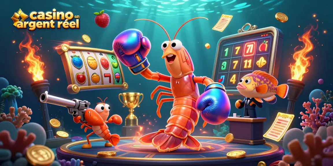 Vivez l'action palpitante des jeux avec le casino en ligne argent réel au sein d'une illustration animée.