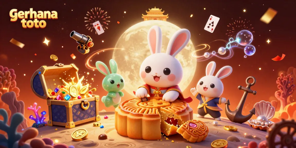 Gambarlah gerhana toto dalam ilustrasi 3D menarik dengan karakter bulan yang sedang bermain.
