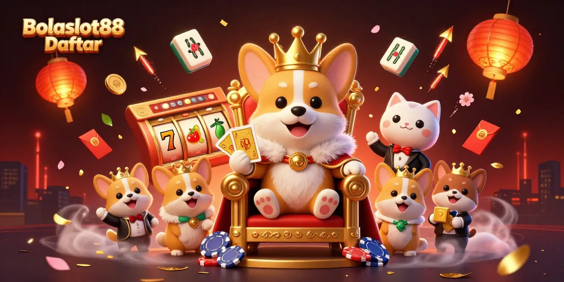 Bolaslot88 Daftar showcases rich 3D illustration with slots and lucky elements for players to engage.