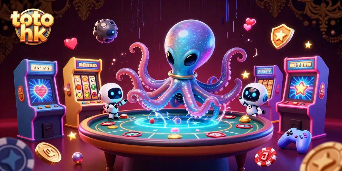 Menggunakan toto hk, alien gurita menang di meja poker holografis dengan robot dan chip asteroid.