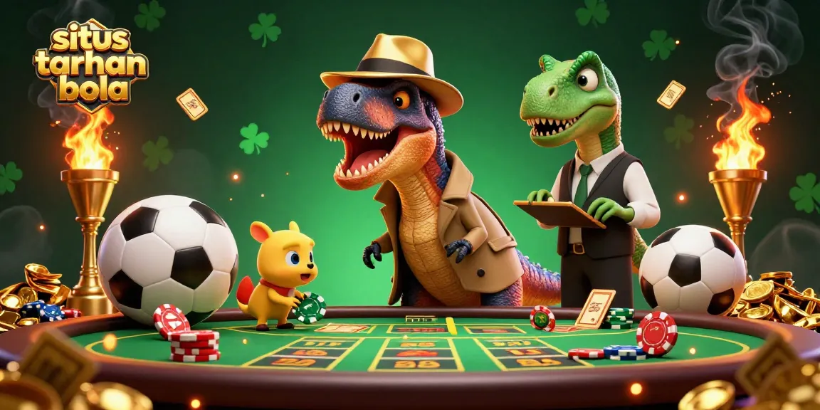 Sneak a bet with situs taruhan bola as a velociraptor and friends plot at the sports table.