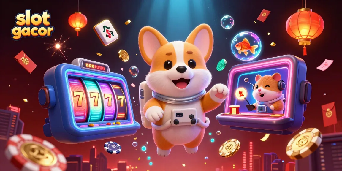 Slot gacor menawarkan permainan menarik dalam ilustrasi kasino berwarna-warni.