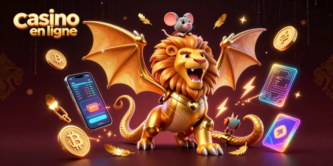 Actions de jeux captivantes dans un casino en ligne illustré, avec des éléments de crypto-monnaie.