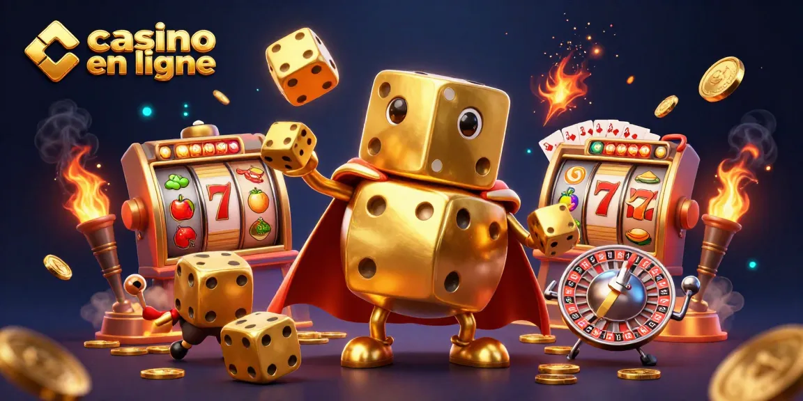 Jouez à des jeux de casino en ligne avec des dés en or et des symboles de jackpot captivants.