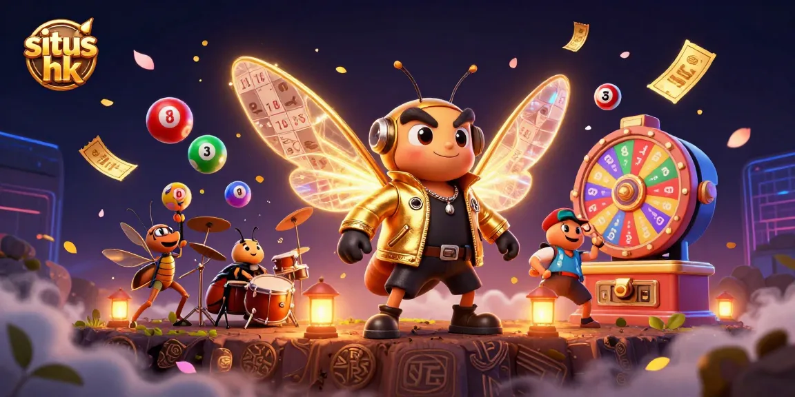 Menangkan permainan di situs hk dengan ilustrasi vibrant yang menampilkan cicada rock star di kasino virtual.