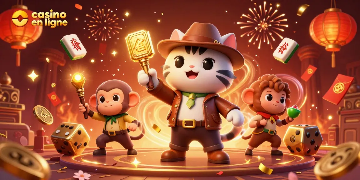 Visitez casino en ligne pour gagner avec une aventure immersive et festive illustrée.