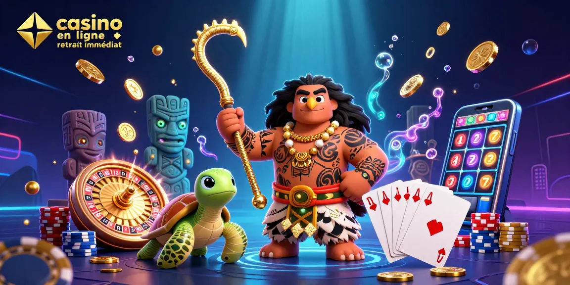 Jouez aux jeux de casino en ligne retrait immédiat avec un décor vibrant et dynamique d'univers casino.