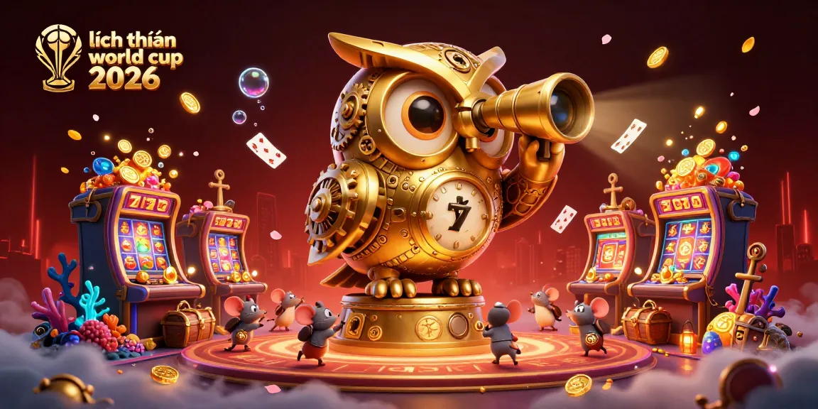 Engaging scene depicting lịch thi đấu world cup 2026 with a golden owl and dynamic casino elements.