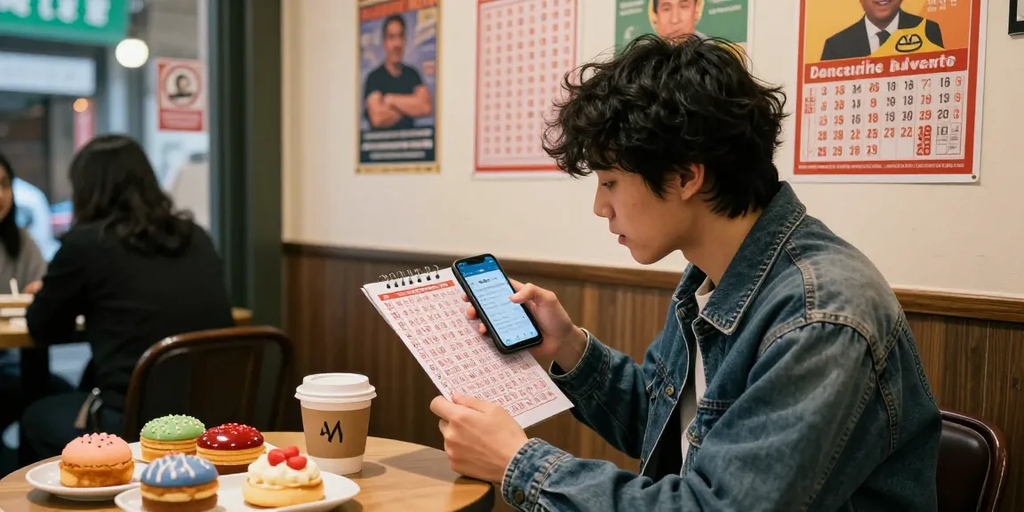 Seorang pemain nomor rejeki sedang berdiskusi di kafe sambil melihat angka togel di notepad dan aplikasi seluler.